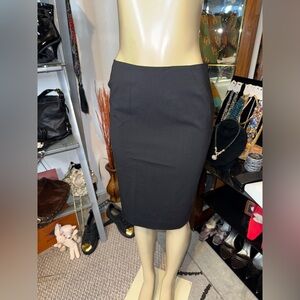 🖤Vintage Lafayette 148 NY for Neiman Marcus Elegant Wool& Leather Pencil Skirt